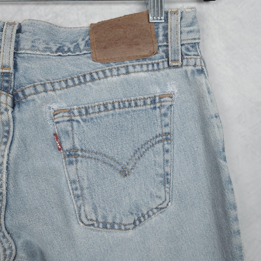 Vntg Levis 518 Bootcut Jeans Juniors 7 Blue Distressed Carolyn Bessette-Kenned